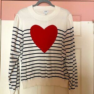 NWT - J Crew - Heart Sweater - XL